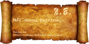 Nádassy Bettina névjegykártya